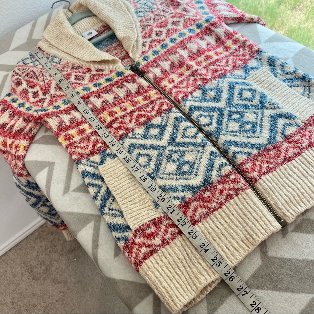 CAbi Highlands Fair Isle Cardigan Full‎ zip Jacket size XS - Picture 8 of 8
